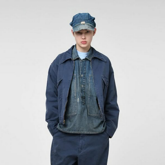 BOWWOW(oEE) / NAVAJO LINED WRECKER SERVICE JACKET AGED -AGED NAVY- #BW252-NWSJ(1)