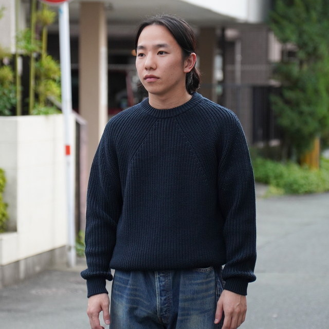 y25AWzBATONER(ogi\) / SIGNATURE CREWNECK KNIT - DARK GREEN~NAVY, CHARCOAL BLUE, BLACK- #BN-25FM-038(1)