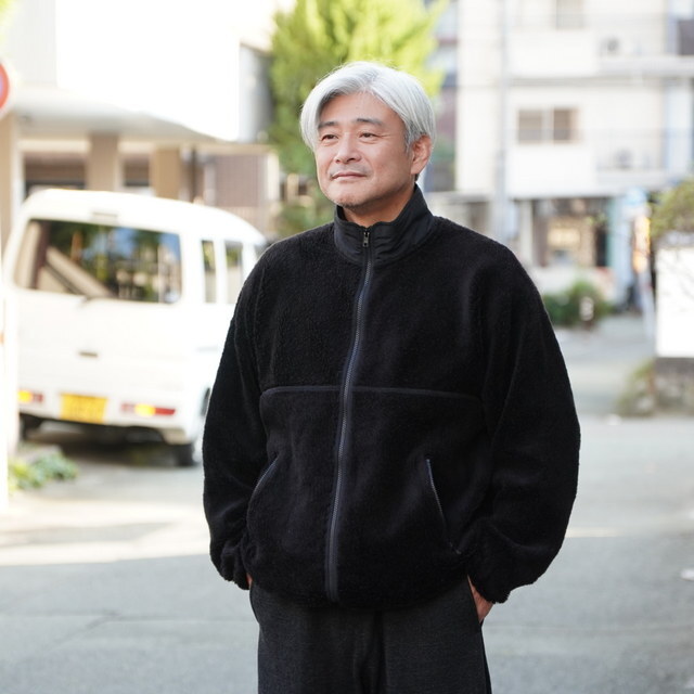 y25AWzGraphpaper (Oty[p[)/WOOL BOA ZIP-UP BLOUSON  -BLACK,GREEN- #GM253-30474(1)