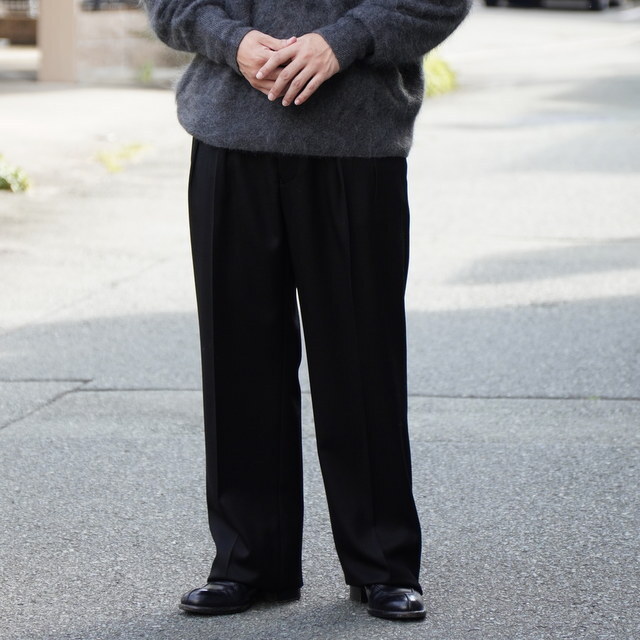 NEAT(j[g)/ WOOL TRICOTINE WIDE -BLACK- #25-02WTW(1)