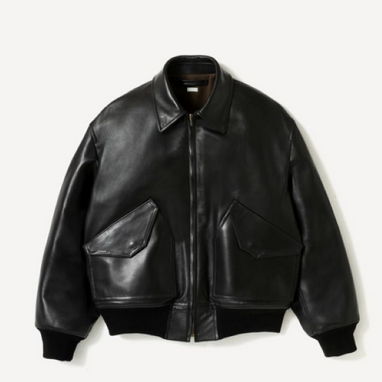 �y26SS�z A.PRESSE(�A �v���b�Z) / Leather CWU-45 Flight Jacket -BLACK- #26SAP-01-03(1)