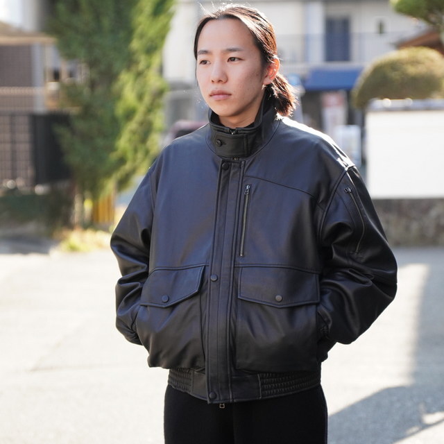 �y26SS�zCCU(�V�[�V�[���[)/ BOMBER JACKET -BLACK- #SH-45-C-SHEEP-5(1)