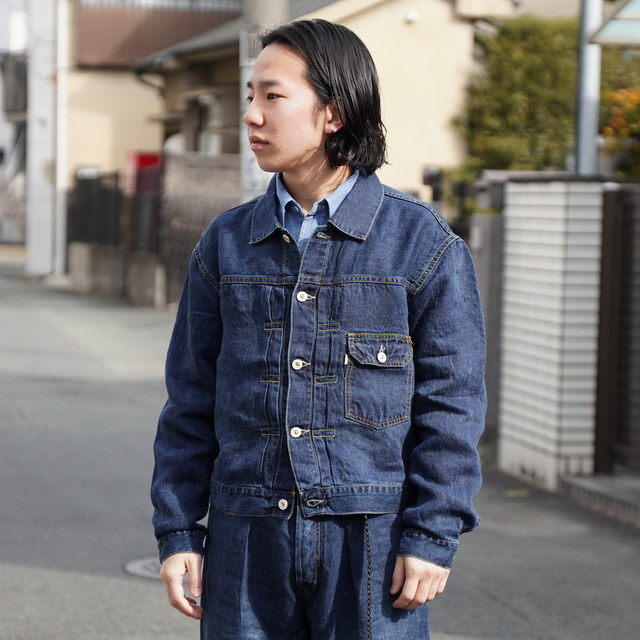 �y26SS�zHERILL(�w����)/ LINEN DENIM XXJACKET -VINTAGEWORN- #26-011-HL-814010(1)