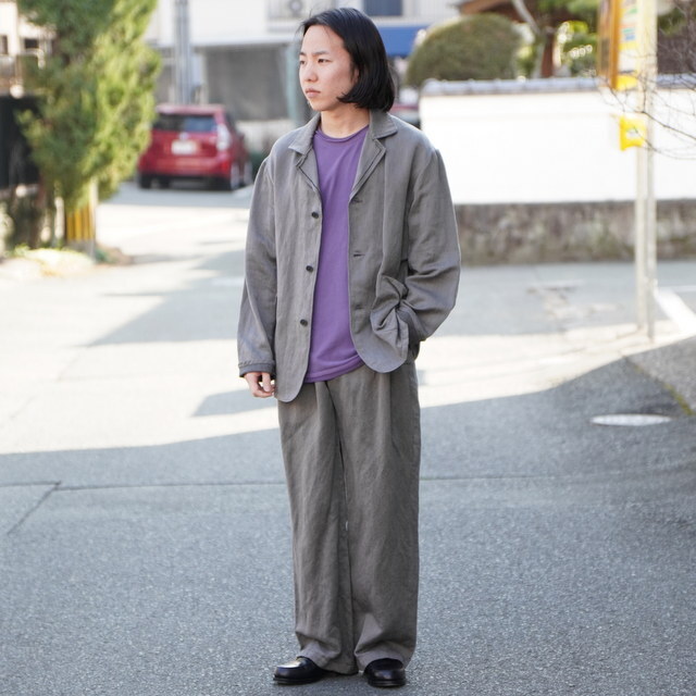 ULTERIOR(�A���e���A) / WASHED C/L CORKSCREW JKT , WASHED C/L CORKSCREW DRAWSTRING PANTS�ySET UP�z-KHAKI GREY- #UJK29-LA235-B(1)