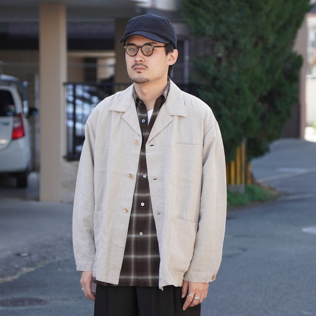 �y26SS�zHERILL(�w����)/ Linen P41 Coverall Jacket -NATURAL- #26-011-HL-8210-10(1)