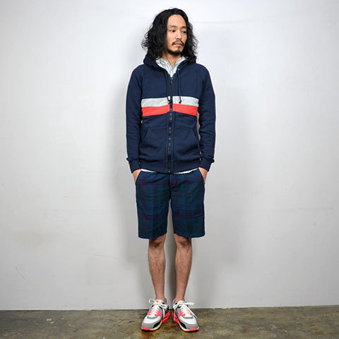 THIS IS NOT A POLO SHIRT.(fBXCYmbgA|Vc) PANEL STRIPE ZIP HOODIE -(77)navy-(2)