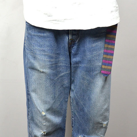 y40% off salezts(s)(eB[GXGX) Bold Stripe Linen Cloth Belt -(82)Pink-Line-(2)