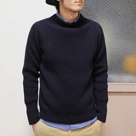 ANDERSEN-ANDERSEN(AfZ AfZ) SAILOR SWEATER CREW NECK(5Gauge) -NAVY- (2)