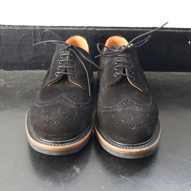 Arrow Footwear(A[tbgEFA)/ BLACK SUEDE 5 EYE BROGUE SHOE -BLACK SUEDE-(2)