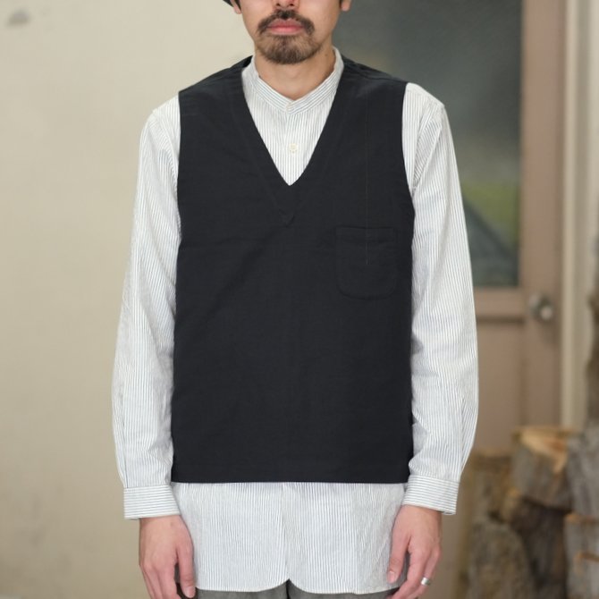 y40% off salezFRANK LEDER(tN [_[)  FUNDAMENT COTTON  / LINEN VESTOVA -BLACK-  #0217077(2)