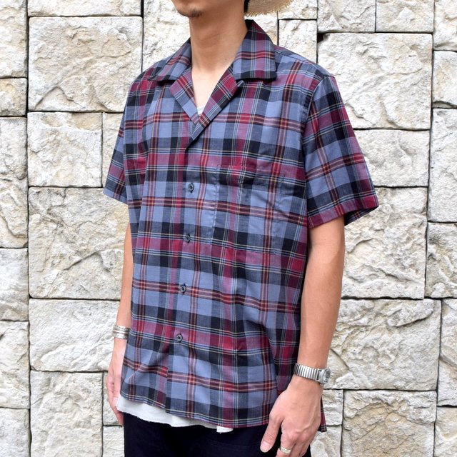 INDIVIDUALIZED SHIRTS(CfBrWACYhVc)/ Linen Camp Collar Shirt S/S (AthleticFit) -GRAY CHECK-#IS1911200(2)