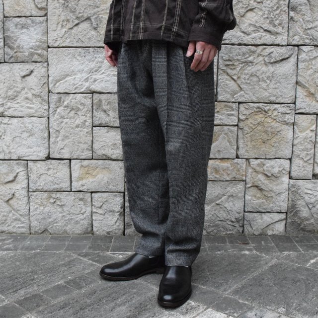 2019[AW]stein/シュタイン TWO TUCK WIDE TROUSERS -GLENCHECK-ST098-2 ...