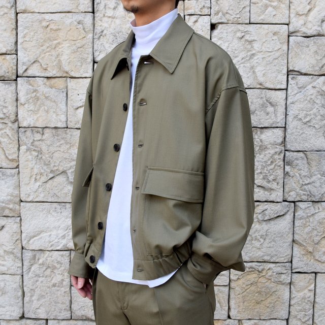 y30% off salezy2020 SS zMARKAWARE(}[JEFA)/FLIGHT JACKET ORGANIC WOOL TROPICAL -OLIVE KHAKI- #A20A-04BL01C(2)