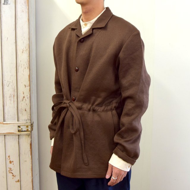 y40% off salezFRANK LEDER(tN[_[)/ BROWN WOOL SHIRT JACKET WITH DRAWSTRING -BROWN- #0126041(2)