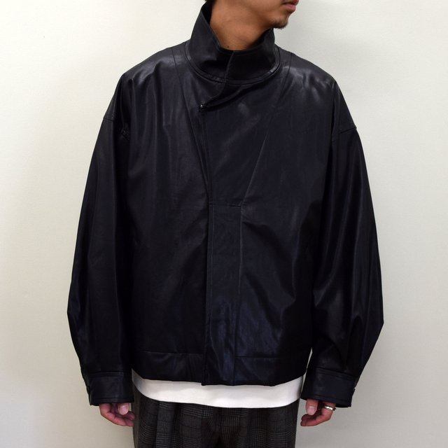 stein(シュタイン)/ OVER SLEEVE FAKE LEATHER JACKET -BLACK- #ST-180-3／acoustics  Men's