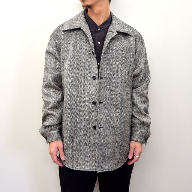 山内 (やまうち)/ Dead Stock Silk Wool Shirt Jacket -HERRINBONE ...