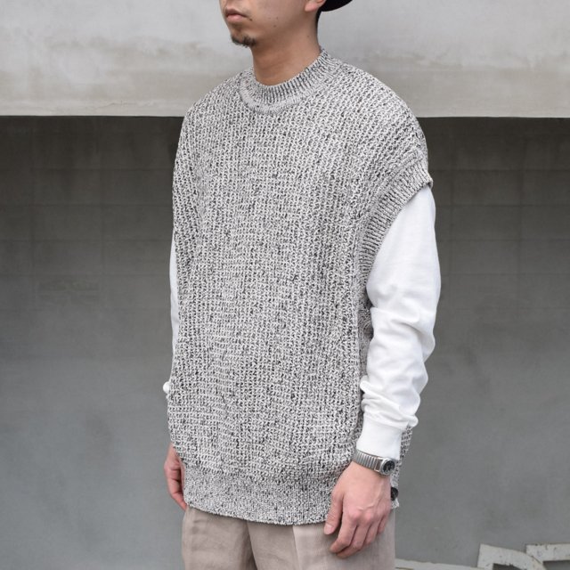 3 YOKE 21ss MESHED CREW NECK RIB VEST - ベスト