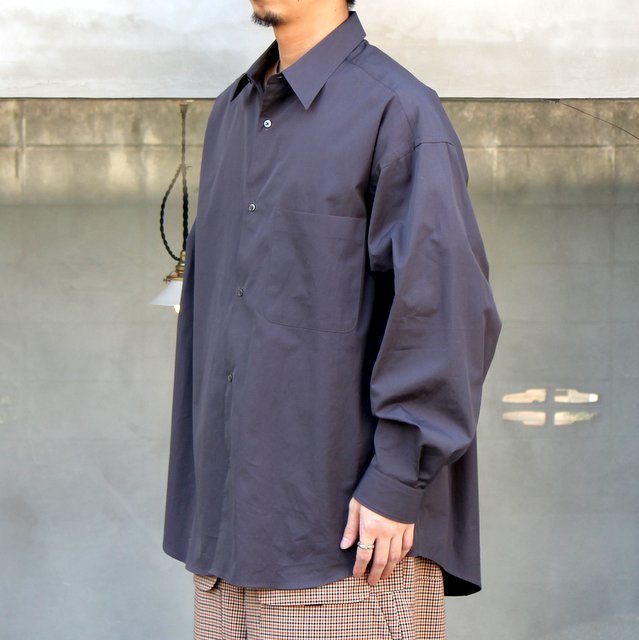 Graphpaper (グラフペーパー)/ THOMAS MASON for GP Oversized Regular Collar Shirt  -C.GRAY- #GM212-50227／acoustics Men's