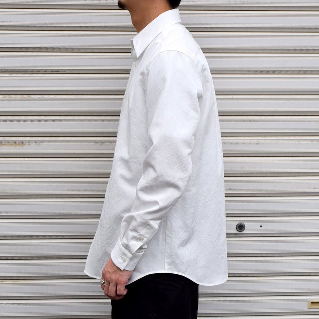 山内 (やまうち)/ 有松塩縮加工コットンリネンシャツ -WHITE- #YC41(2)