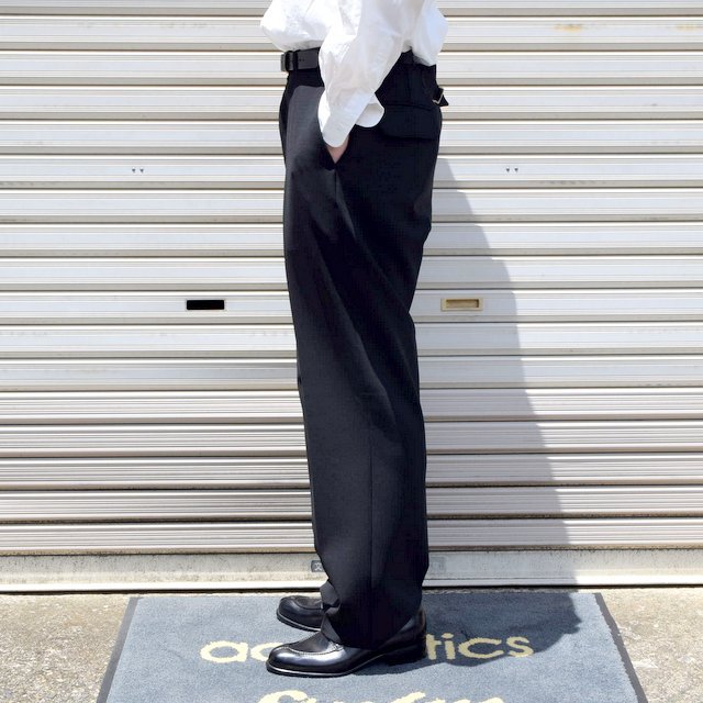 NICENESS(ナイスネス)/ ''HORN'' WOOL STRECH DOUBLE TROUSERS -BLACK ...