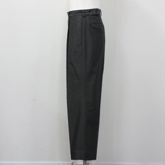 blurhms(ブラームス)/ Broken Cloth Curve Front Slacks -KHAKIGRAY