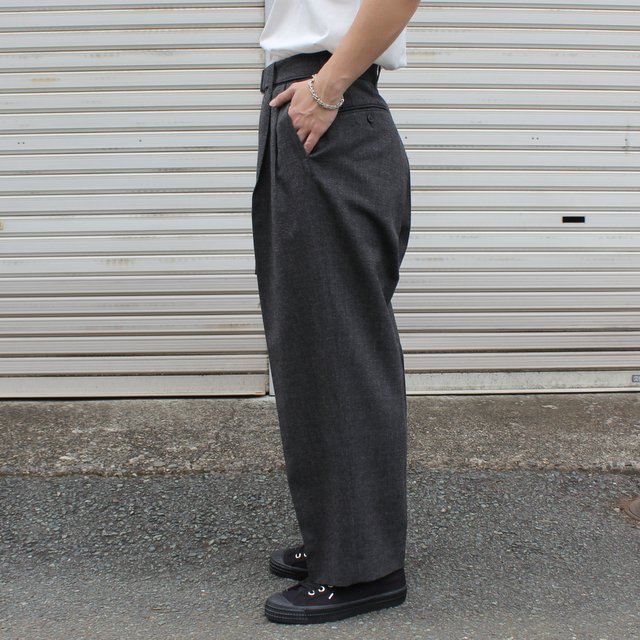 stein(シュタイン)/ BELTED WIDE STRAIGHT TROUSERS -CHARCOAL- #ST283(2)