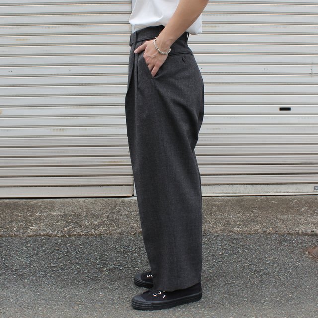 stein(シュタイン)/ BELTED WIDE STRAIGHT TROUSERS -CHARCOAL- #ST283