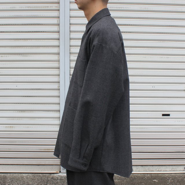 stein(V^C)/ OVERSIZED SQUARE POCKET SHIRT -CHARCOAL- #ST282(2)