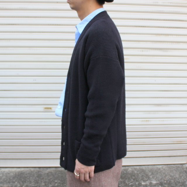 NICENESS(ナイスネス)/ ''FARLOWE'' ロイヤルベビーアルパカ×ブルーフェイスUKカーディガン -B.NAVY-  #NN-K01BRF21／acoustics Men's