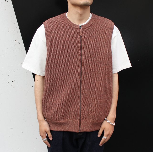 30% off sale】crepuscule(クレプスキュール)/ MOSS STITCH ZIP VEST