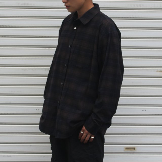 stein(シュタイン)/ OVERSIZED COTTON FLANNEL SHIRT -DARK NAVY CHCK ...