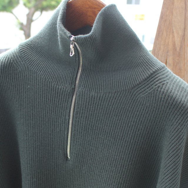 Graphpaper (グラフペーパー)/ High Density High Neck Zip Knit -D