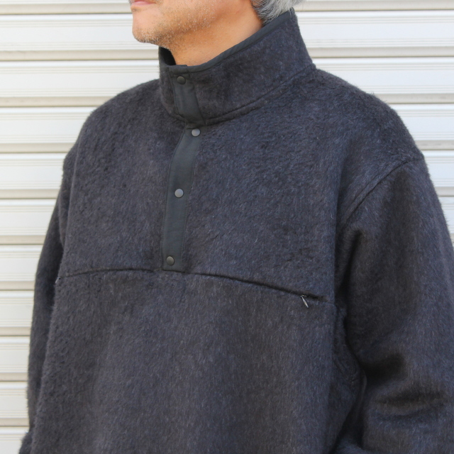 blurhms (ブラームス)/ COTTON SILK FLEECE SNAP P/O -HETHERBLACK