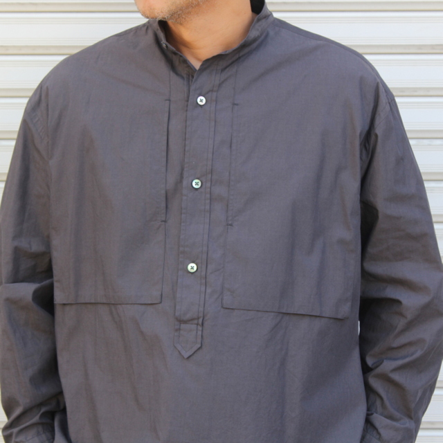 blurhms (ブラームス)/ HIGH COUMT CHAMBRAY PULLOVER SHIRT  -HETHERBLACK- #BHS22F027(2)