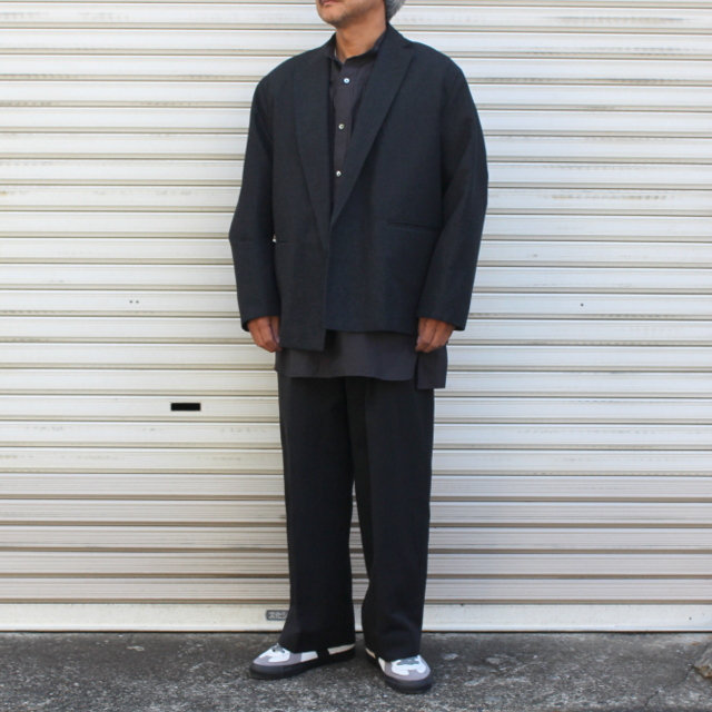 blurhms (ブラームス)/ WOOL RAMIE CARDIGAN JACKET -HETHERCHARCOAL