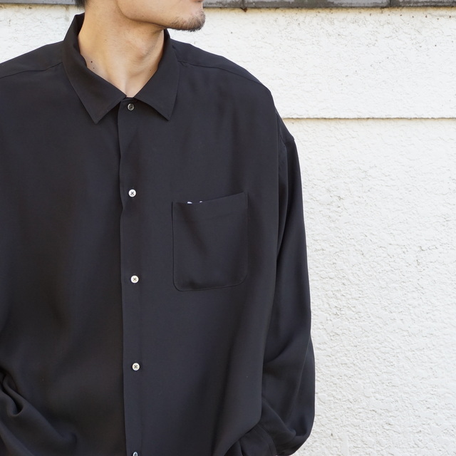 Graphpaper (グラフペーパー)/ Viscose Cupro Oversized Sleeping Shirt -Black- #GM231-50017(2)