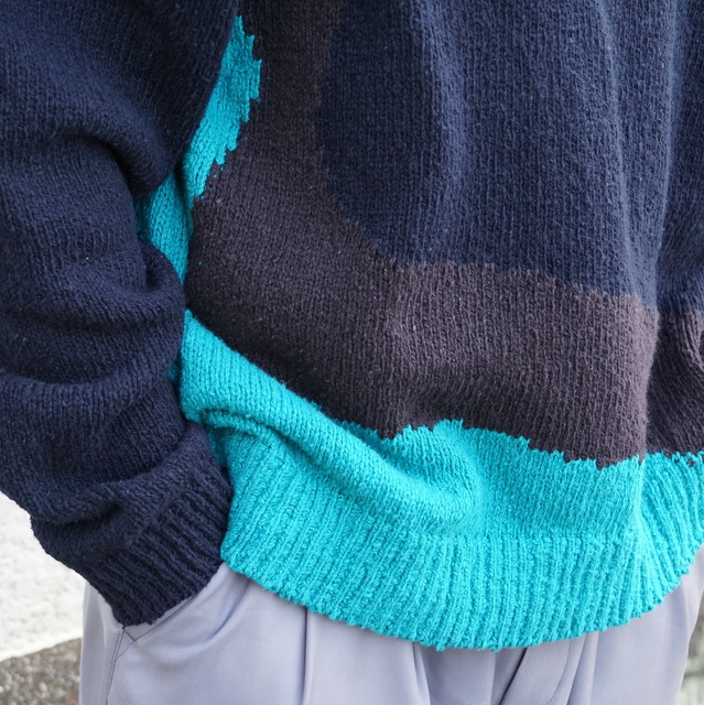 YOKE([N)/Intarsia Cotton Sweater #YK23SS0491S(2)