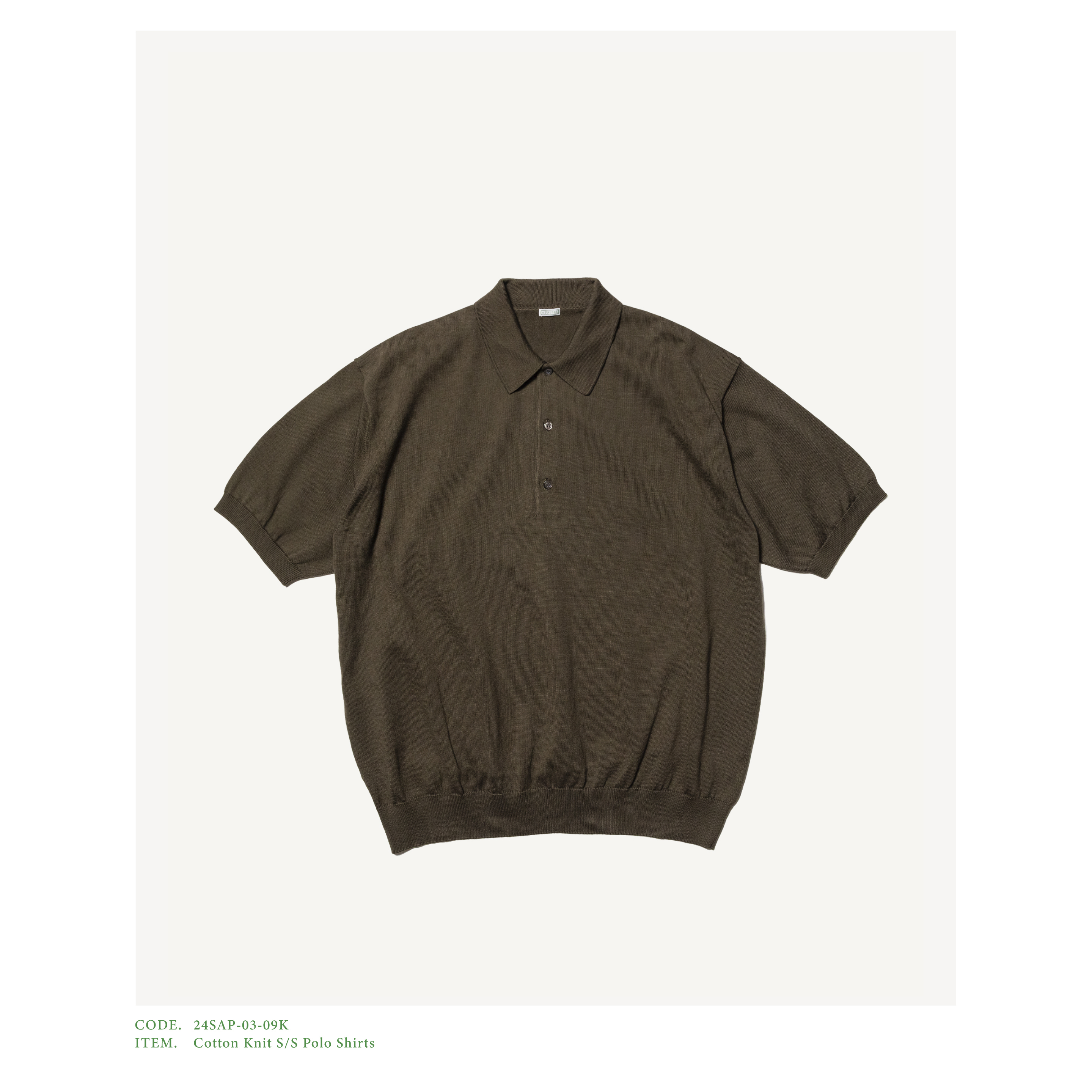 (24ss) A.PRESSE(A vbZ)/ Cotton Knit S/S Polo Shirts -NAVY,OLIVE- #24SAP-03-09K(2)