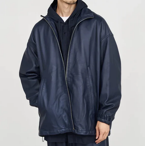 Graphpaper (グラフペーパー)/ Sheep Leather Track Blouson -BLACK- #GM233-30049(2)