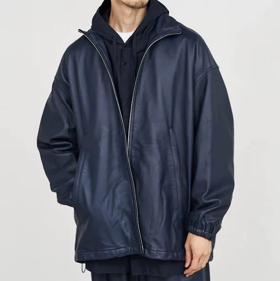 Graphpaper (グラフペーパー)/ Sheep Leather Track Blouson -BLACK