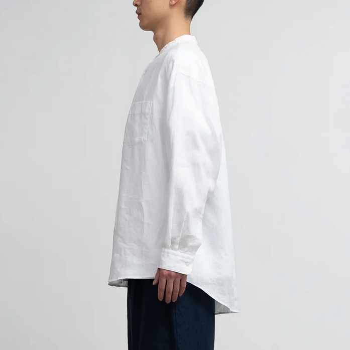 [24SS]Graphpaper (Oty[p[)/ Linen L/S Oversized Band Collar Shirts -3color- #GM242-50031B(2)