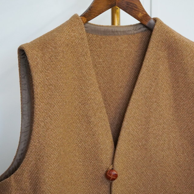 y24AWzHERILL(w)/ Cashmere linenmat Chimayo vest -Brown- #24-011-HL-8090-30(2)