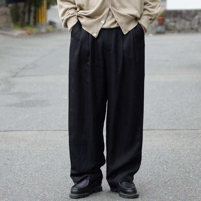 [25SS]ssstein(V^C)/ VIS/LI TWILL WIDE EASY TROUSERS -KHAKI,BLACK- #ST1156(2)