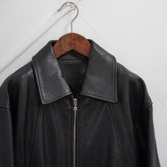 [24AW]ssstein(V^C) / LEATHER ZIP SHORT JACKET -BLACK- #ST921(2)