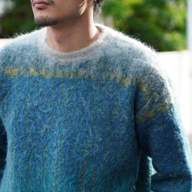  [25SS] YOKE([N)/ TREE JACQUARD MOHAIR SWEATER -GREEN- #YK25SS0959S(2)