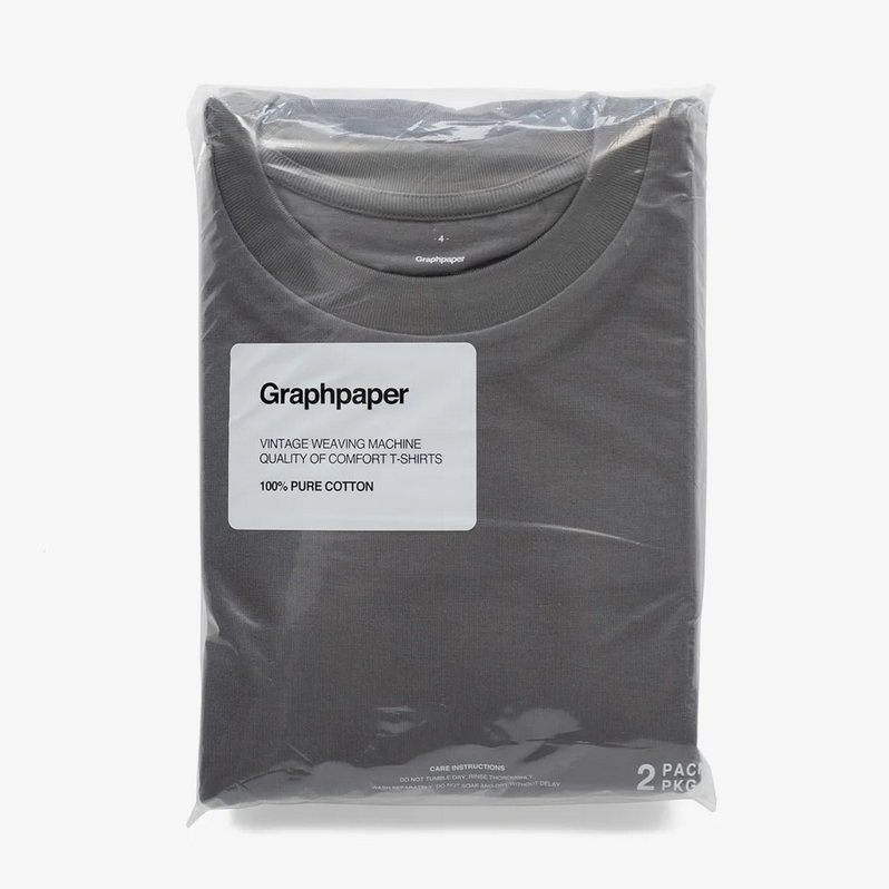 [25SS]Graphpaper (Oty[p[)/ 2-Pack Crew Neck Tee -WHITE,GRAY,NAVY- #GU251-70101B(2)