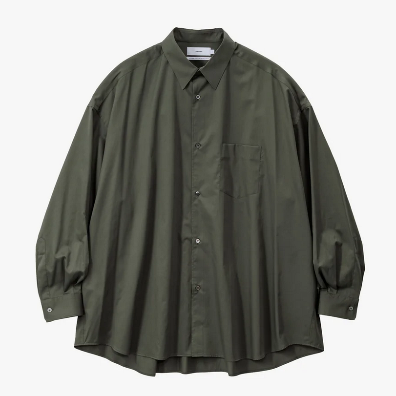 y25AWzGraphpaper (Oty[p[)/ Silicon Poplin Oversized Regular Collar Shirt -GREGE,GREEN- #GM253-50180(2)