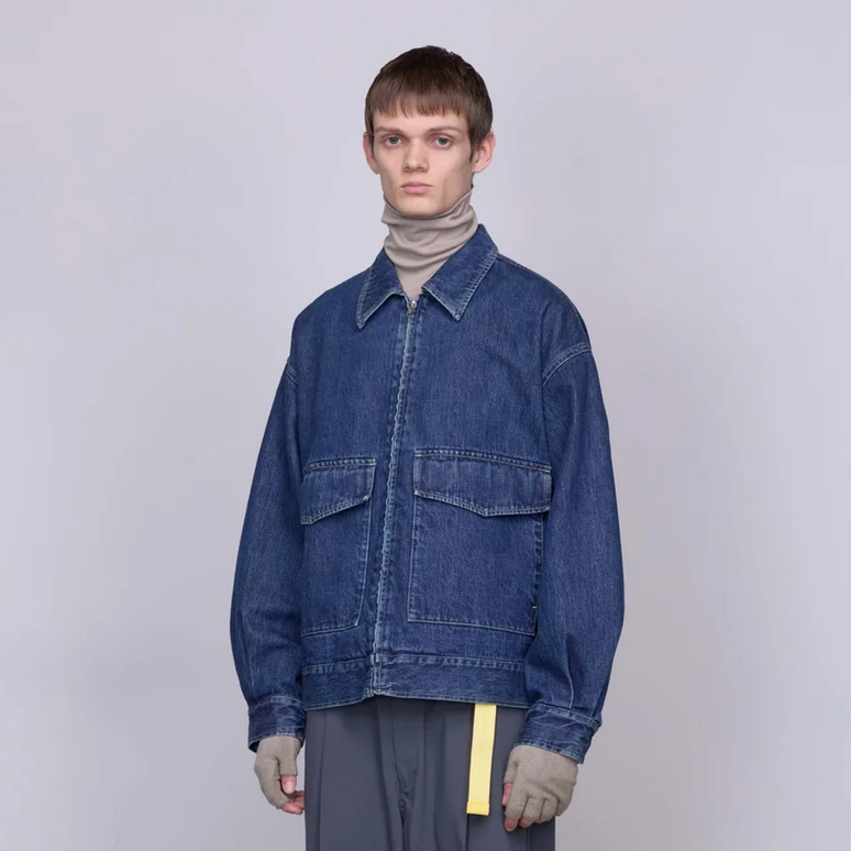 y25AWzGraphpaper (Oty[p[)/ Selvage Denim Zip Jacket -INDIGO_DARK FADE- #GM253-20056DB(2)