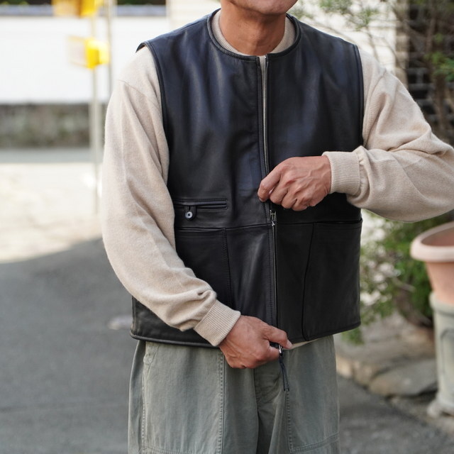 y25AWzCCU(V[V[[)/ WORK VEST -BLACK- #V-09-C-COW-4(2)