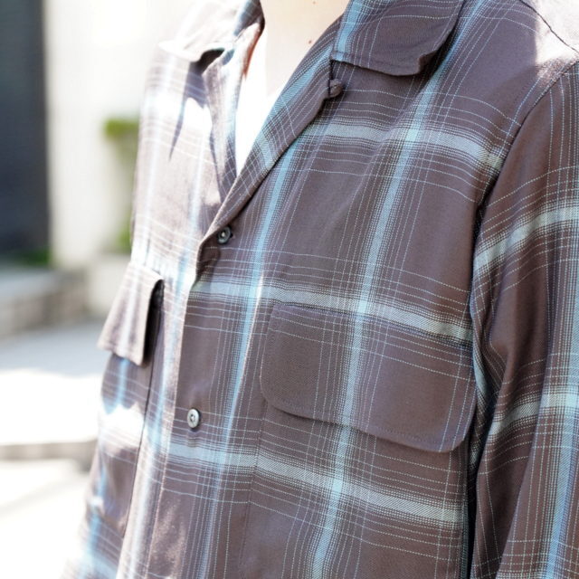y25AWz YOKE([N)/ OMBRE PLAID WPOCKET SHIRT -BROWN- #YK25FW01077SH(2)